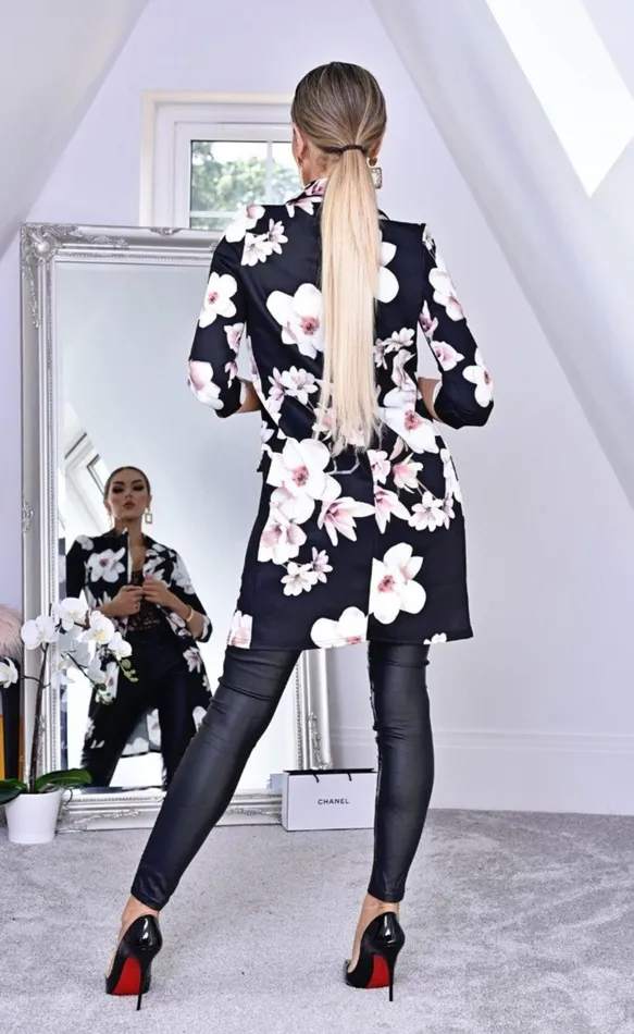 Frances Floral Print Longline Jacket Women Missfiga CoatsJackets
