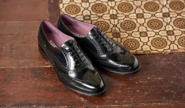 Freya 8211 Walnut Calf Brown Tweed Women Barker Shoes Womens Brogues
