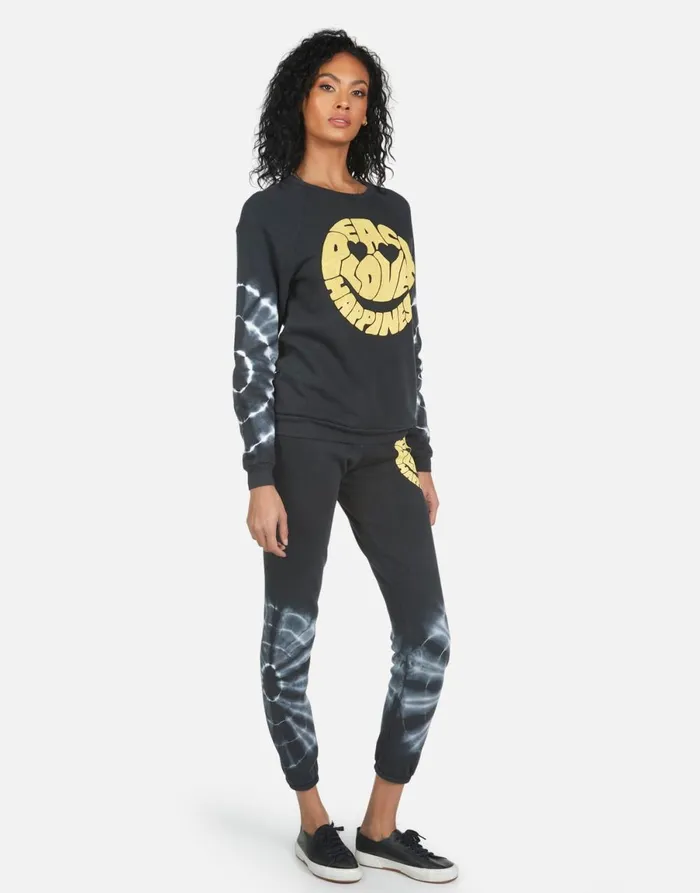 Gia Text Happy Face Lunar Eclipse Women039s Lauren Moshi Long Sweatpants