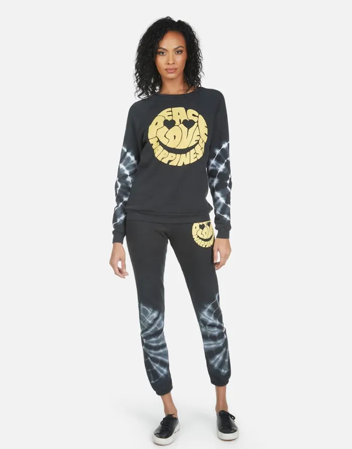 Gia Text Happy Face Lunar Eclipse Women039s Lauren Moshi Long Sweatpants