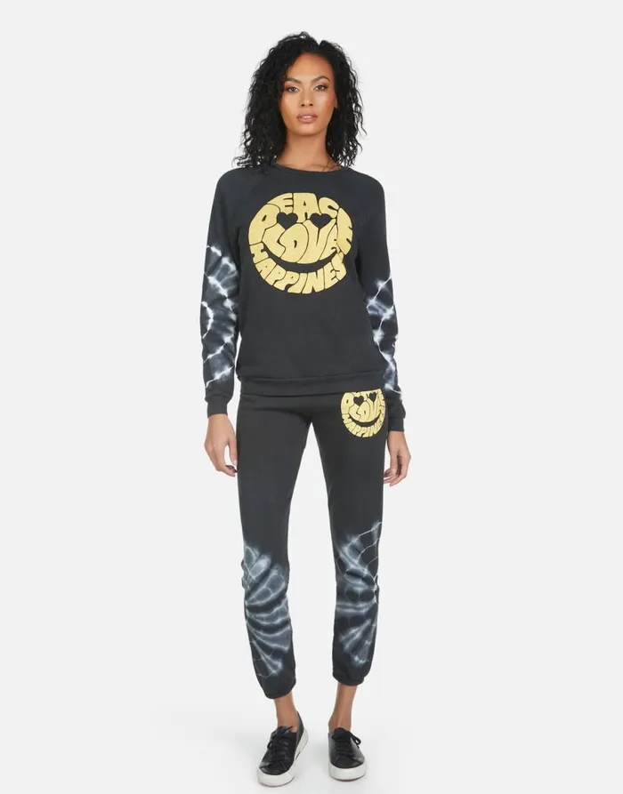Gia Text Happy Face Lunar Eclipse Women039s Lauren Moshi Long Sweatpants