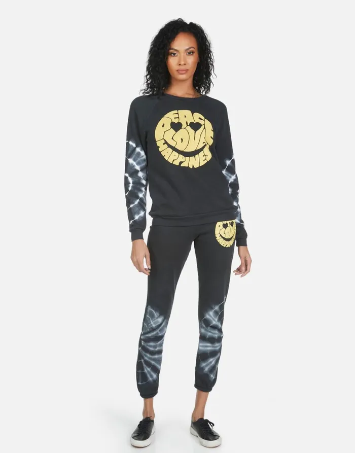 Gia Text Happy Face Lunar Eclipse Women039s Lauren Moshi Long Sweatpants