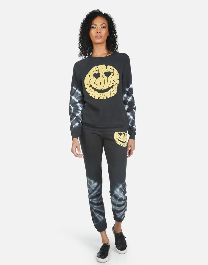 Gia Text Happy Face Lunar Eclipse Women039s Lauren Moshi Long Sweatpants