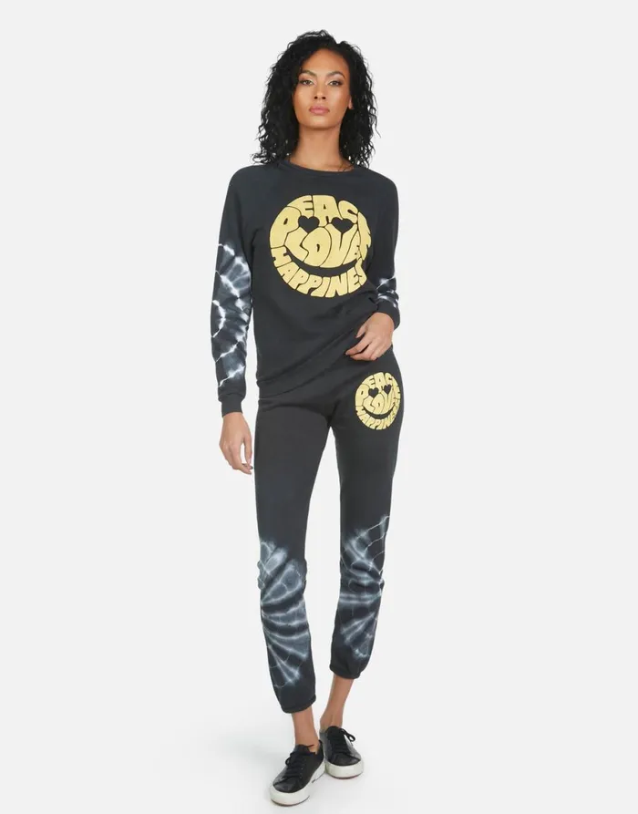 Gia Text Happy Face Lunar Eclipse Women039s Lauren Moshi Long Sweatpants