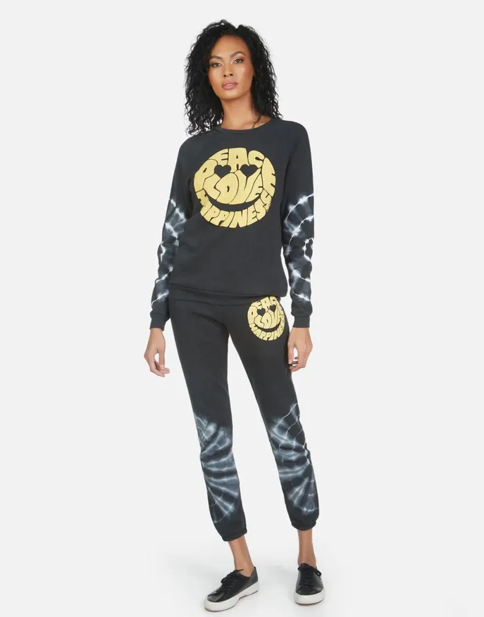 Gia Text Happy Face Lunar Eclipse Women039s Lauren Moshi Long Sweatpants
