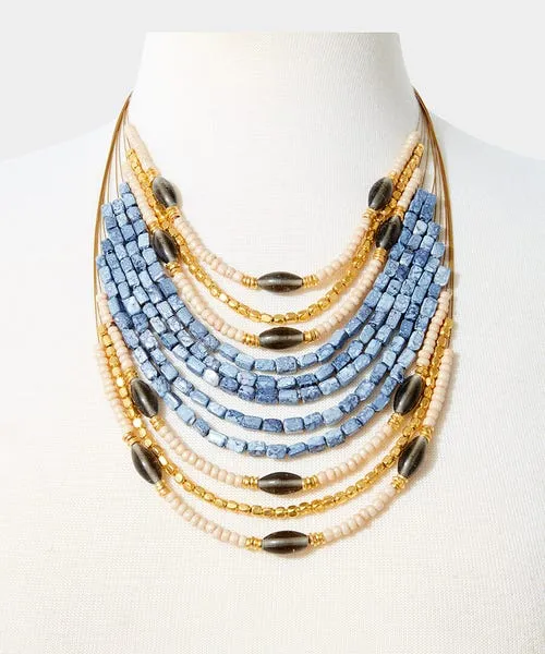 Gifts Apparel Sublime Layered Boho Necklace Grey Joebrowns