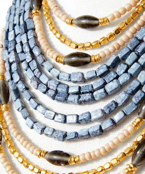 Gifts Apparel Sublime Layered Boho Necklace Grey Joebrowns