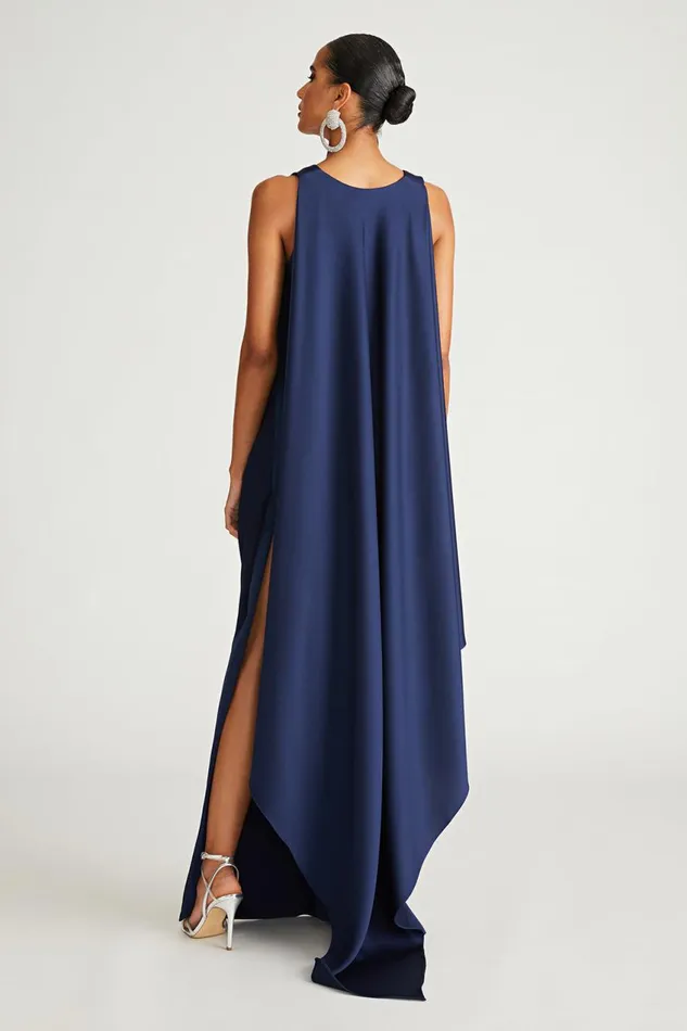 Gowns Women Halston Cyra Gown In Crepe Back Satin Navy