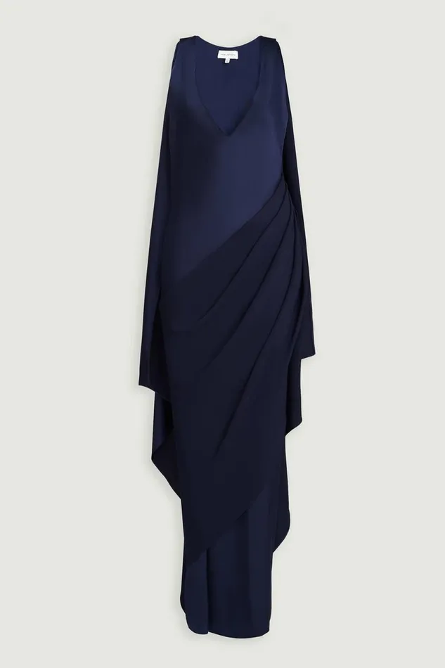 Gowns Women Halston Cyra Gown In Crepe Back Satin Navy