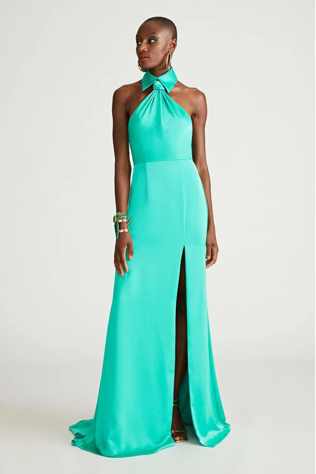Gowns Women Halston Gemi Gown In Satin Vivid Green