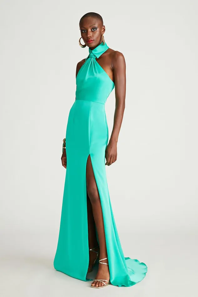 Gowns Women Halston Gemi Gown In Satin Vivid Green