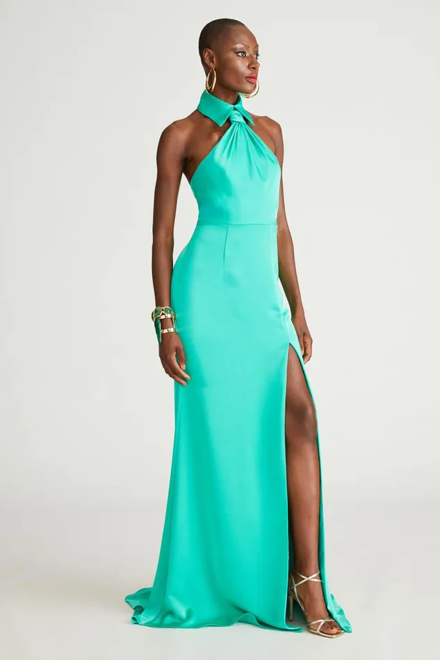 Gowns Women Halston Gemi Gown In Satin Vivid Green