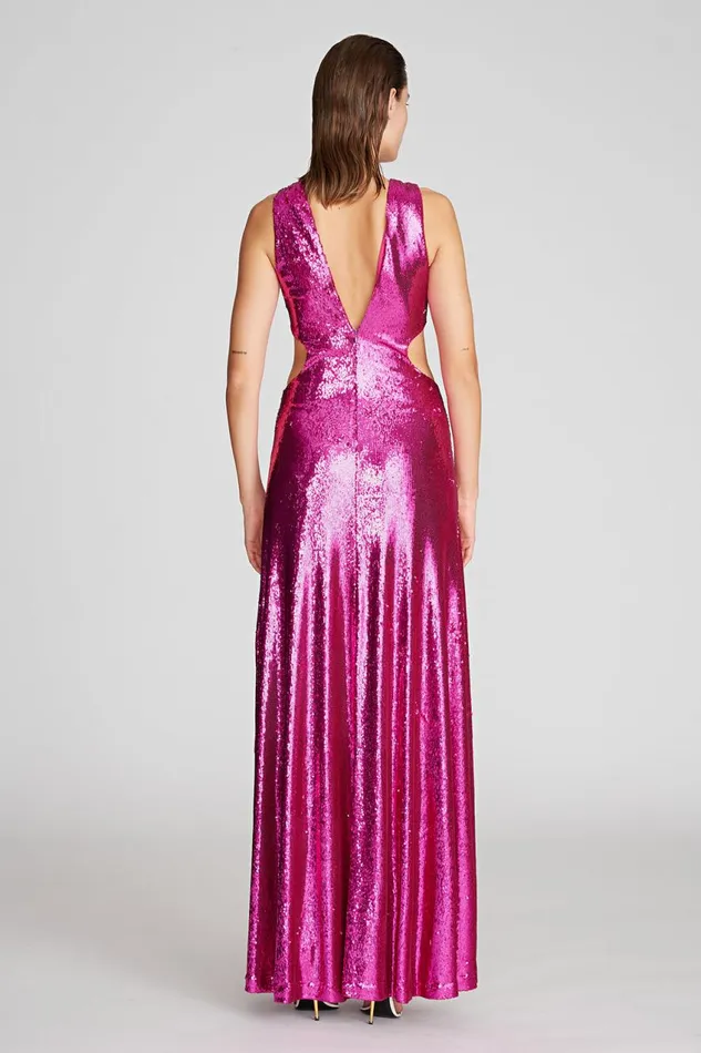 Gowns Women Halston Natalia Gown In Sequins Berry
