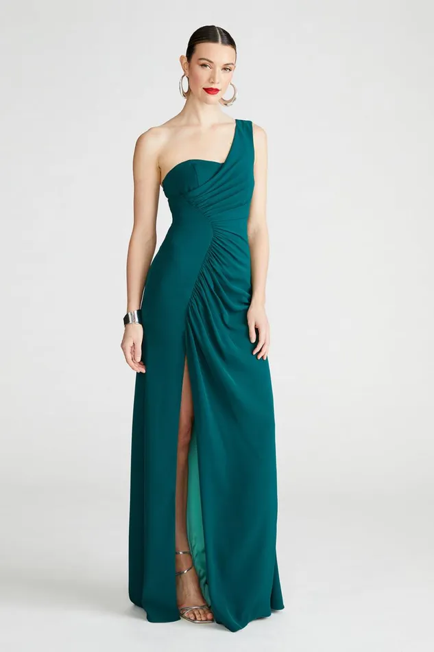 Gowns Women Halston Verdianna Gown In Fluid Crepe Lowden Green