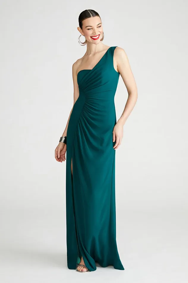 Gowns Women Halston Verdianna Gown In Fluid Crepe Lowden Green