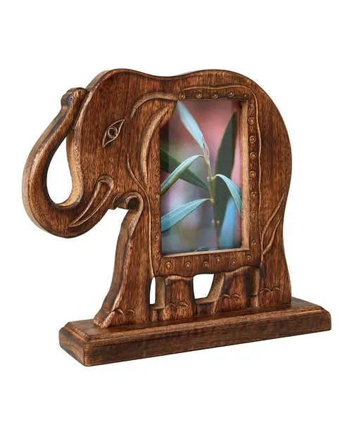 Home Accessories Enchanting Elephant Shaped Mango Wood Photo Frame Brown 8211 Joebrowns Homeware