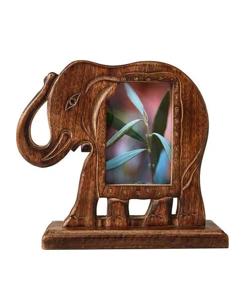 Home Accessories Enchanting Elephant Shaped Mango Wood Photo Frame Brown 8211 Joebrowns Homeware