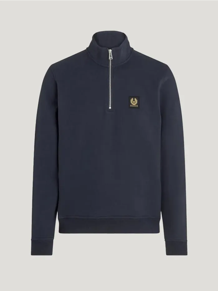 Hoodies and Sweatshirts Men Belstaff Belstaff Quarter Zip Sweatshirt Dark Ink