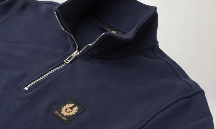 Hoodies and Sweatshirts Men Belstaff Belstaff Quarter Zip Sweatshirt Dark Ink Hoodies and Sweatshirts Men Belstaff Belstaff Quarter Zip Sweatshirt Dark Ink