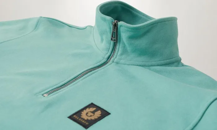 Hoodies and Sweatshirts Men Belstaff Belstaff Quarter Zip Sweatshirt Oil Blue Hoodies and Sweatshirts Men Belstaff Belstaff Quarter Zip Sweatshirt Oil Blue
