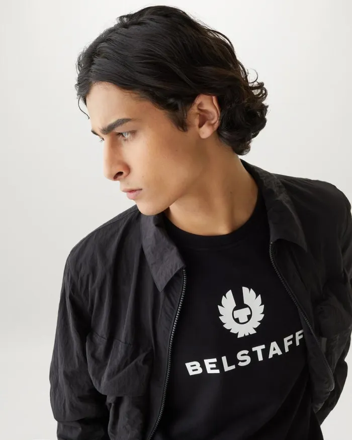 Hoodies and Sweatshirts Men Belstaff Belstaff Signature Crewneck Sweatshirt Black Off White