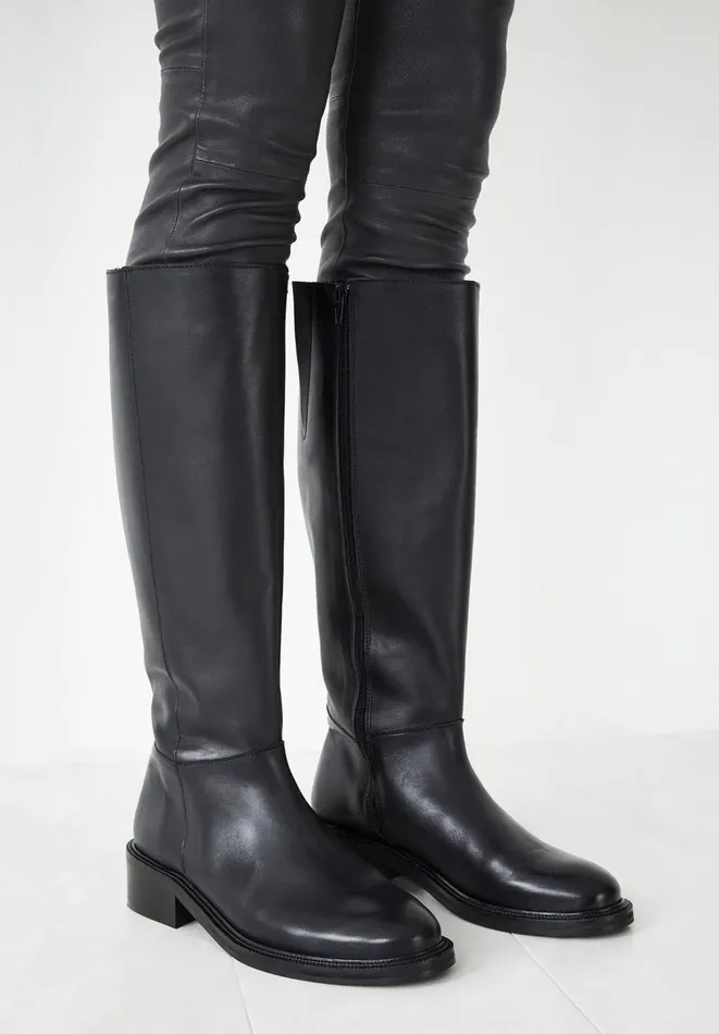 Hush Boots Women Cooper Leather Boots Black