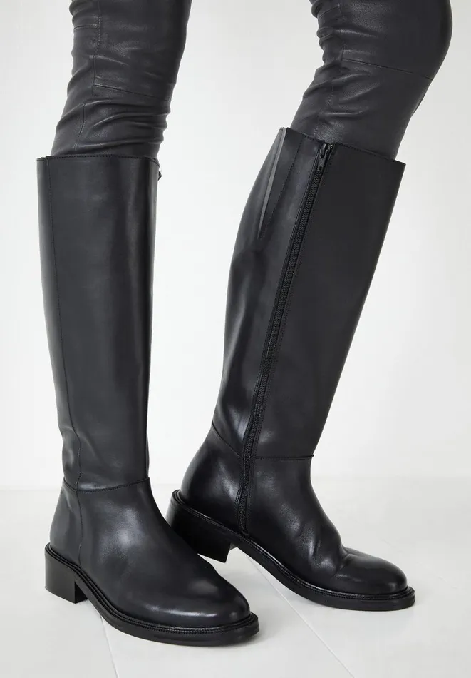 Hush Boots Women Cooper Leather Boots Black
