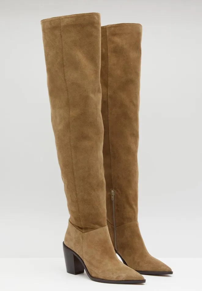 Hush Boots Women Elise Leather Over The Knee Boots Tan Hush Boots Women Elise Leather Over The Knee Boots Tan