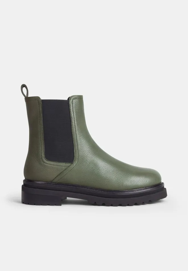 Hush Boots Women Haydon Leather Boots Khaki