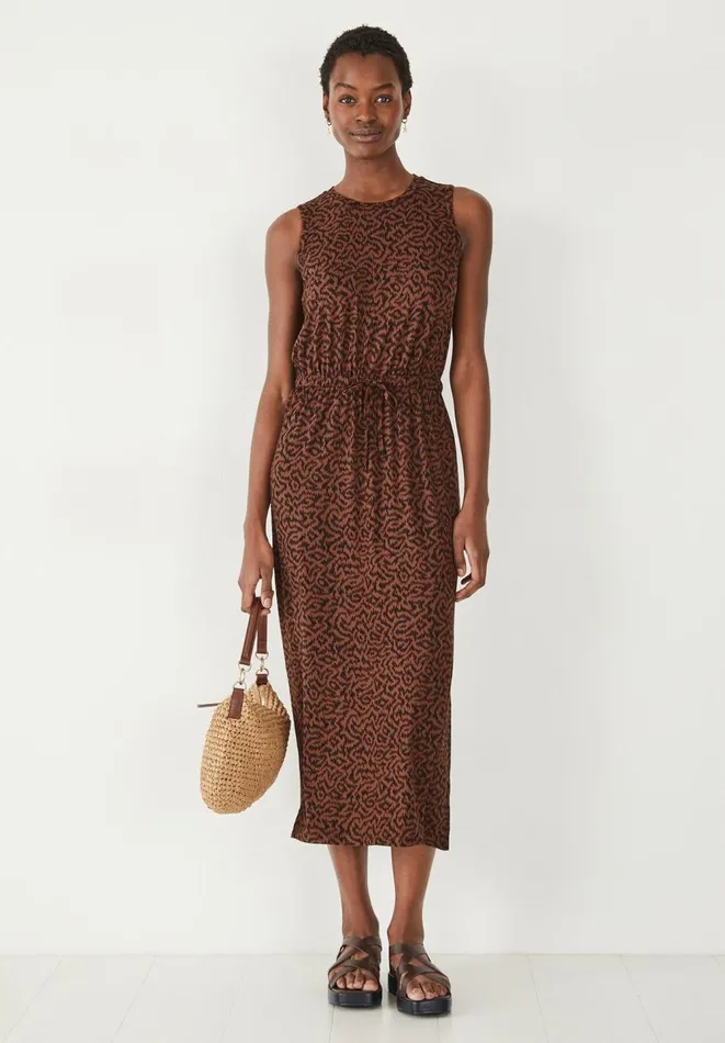 Hush Dresses Women Aida Jersey Midi Dress Abstract Ikat 8211 Brown Hush Dresses Women Aida Jersey Midi Dress Abstract Ikat 8211 Brown