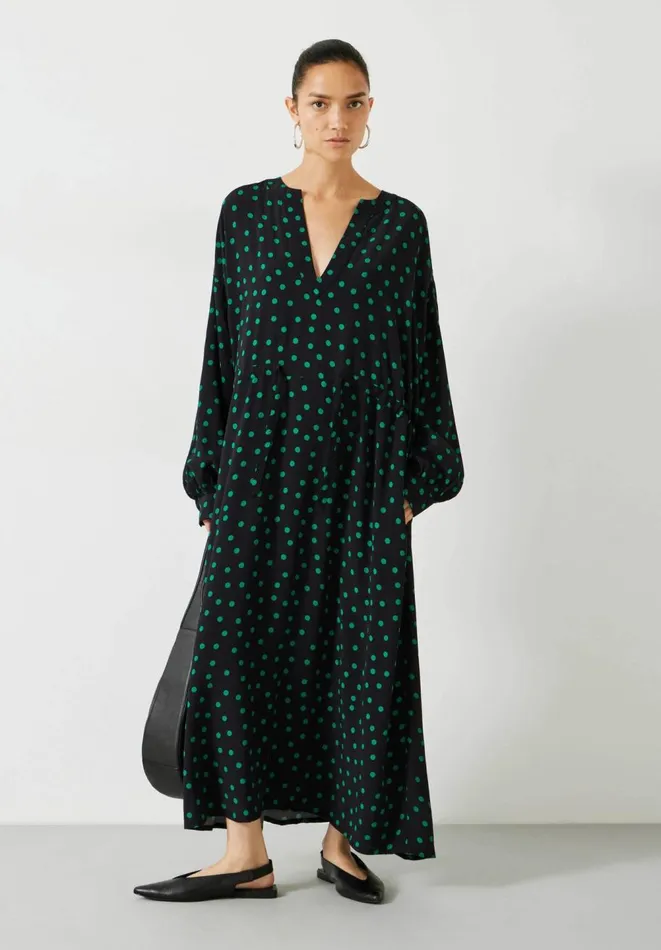 Hush Dresses Women Aimee Oversized Maxi Dress Polka Dots Green