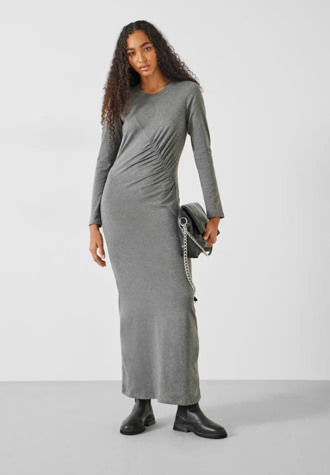 Hush Dresses Women Frankie Gather Maxi Dress Charcoal Marl
