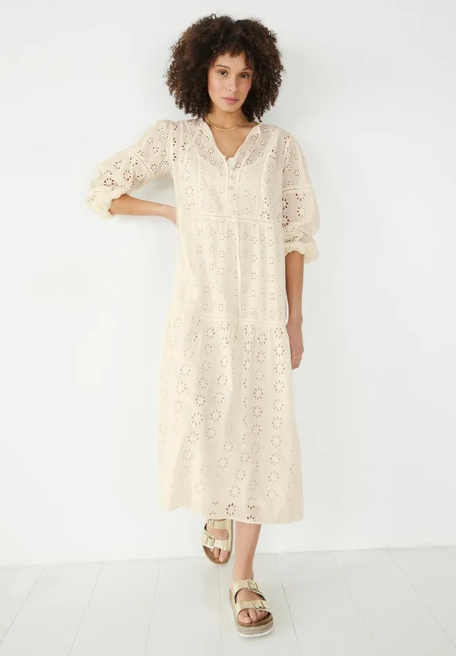 Hush Dresses Women Hannah Broderie Midi Dress Ecru