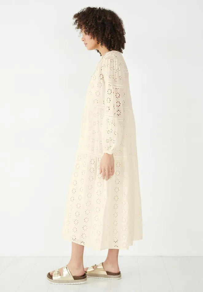 Hush Dresses Women Hannah Broderie Midi Dress Ecru