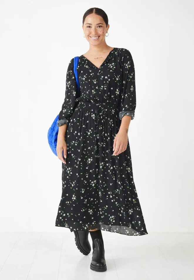Hush Dresses Women Madelyn Midi Dress Scatter Floral Black