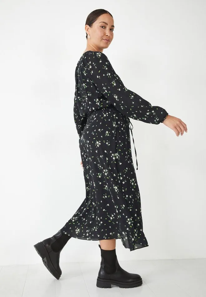 Hush Dresses Women Madelyn Midi Dress Scatter Floral Black