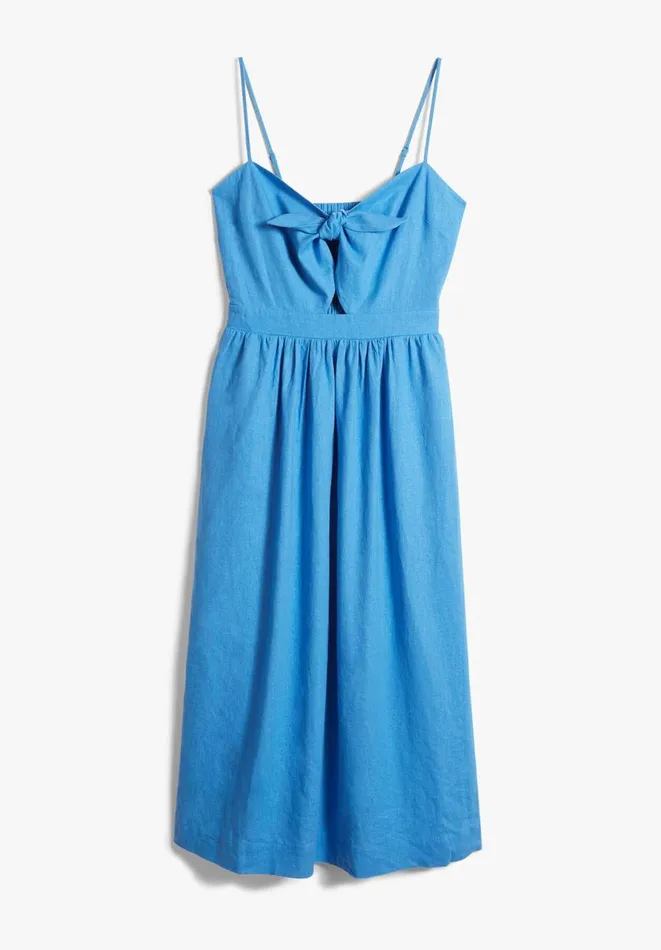 Hush Dresses Women May Linen Midi Dress Light Blue Hush Dresses Women May Linen Midi Dress Light Blue