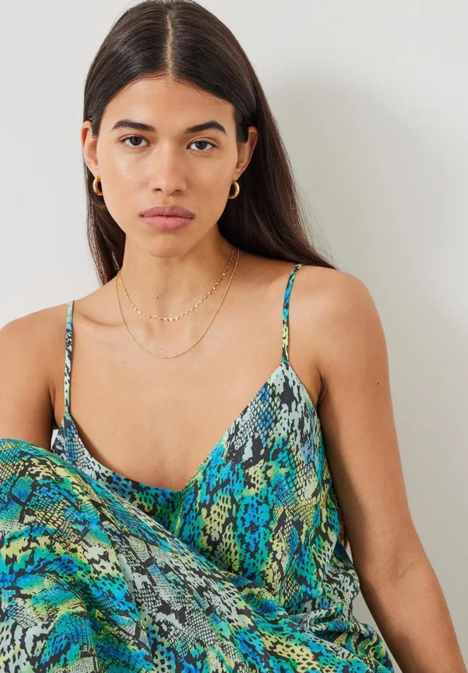 Hush Dresses Women Sydney Printed Maxi Slip Dress Tie Dye Snake