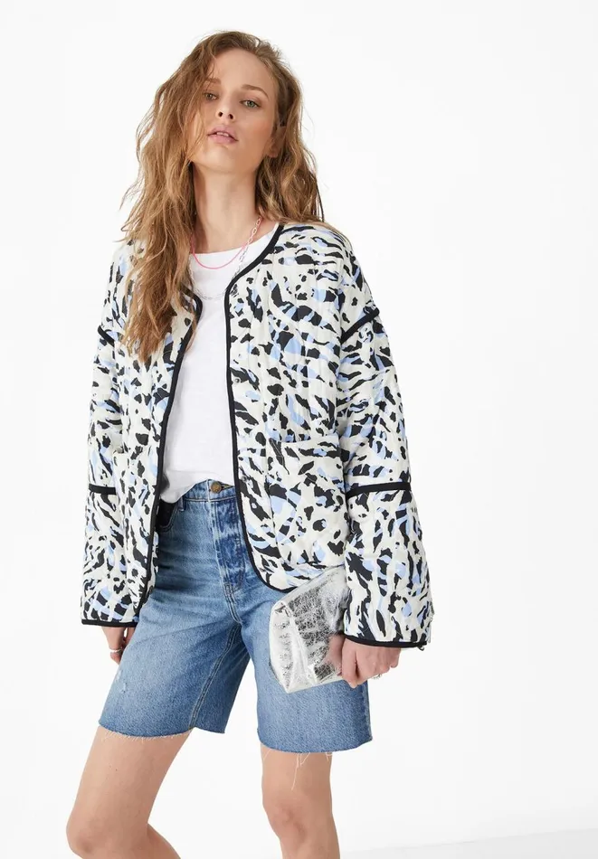 Hush Jackets and Coats Women Andy Quilted Printed Jacket Zebra 8211 Ecrumulti