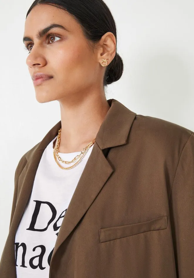 Hush Jackets and Coats Women Emelia Single Breasted Blazer Brown