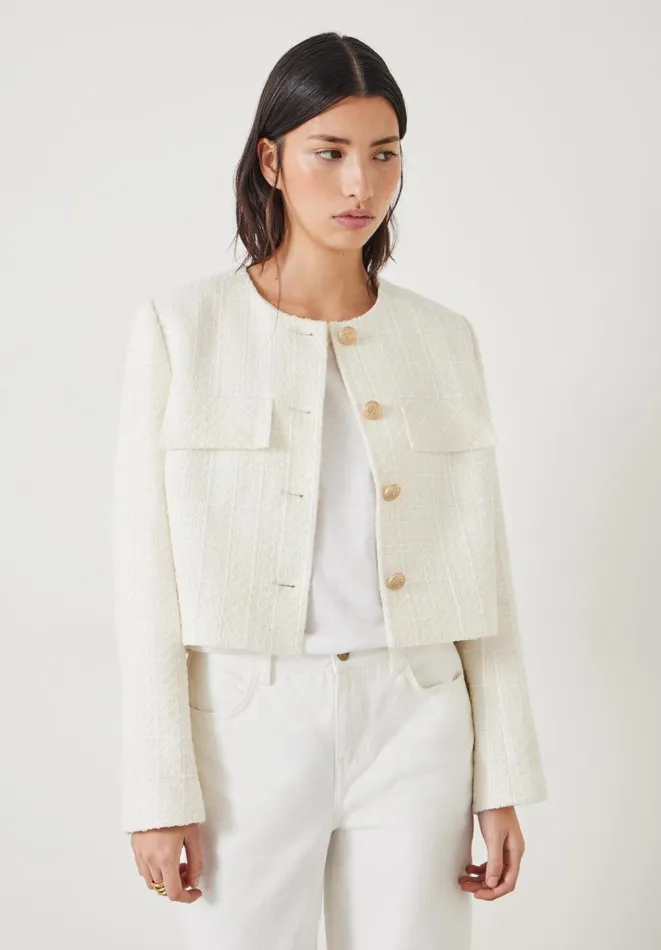 Hush Jackets and Coats Women Esti Boucle Jacket White