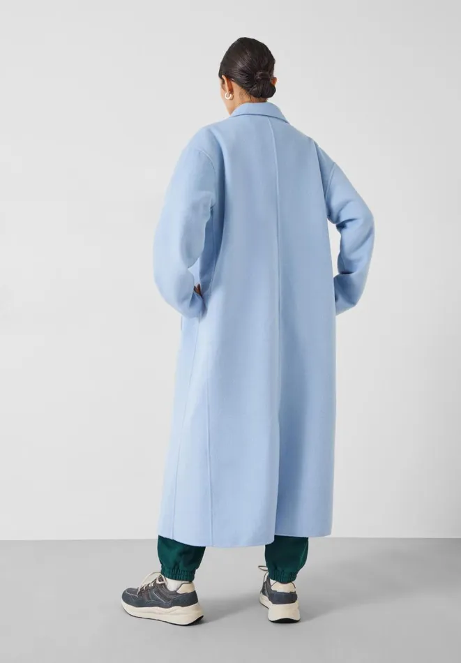 Hush Jackets and Coats Women Iris Relaxed Wool Blend Double Faced Coat Blue