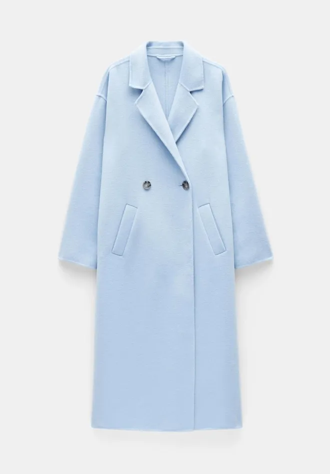 Hush Jackets and Coats Women Iris Relaxed Wool Blend Double Faced Coat Blue