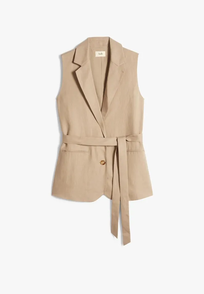 Hush Jackets and Coats Women Jolean Sleeveless Blazer Caramel