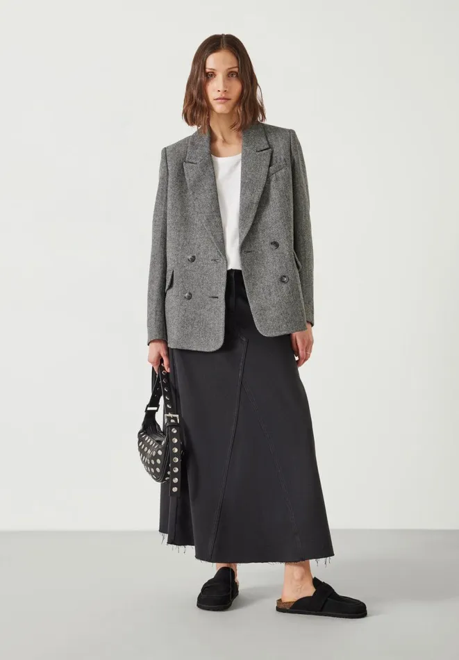 Hush Jackets and Coats Women Maeve Relaxed Wool Blend Herringbone Blazer Black Hush Jackets and Coats Women Maeve Relaxed Wool Blend Herringbone Blazer Black