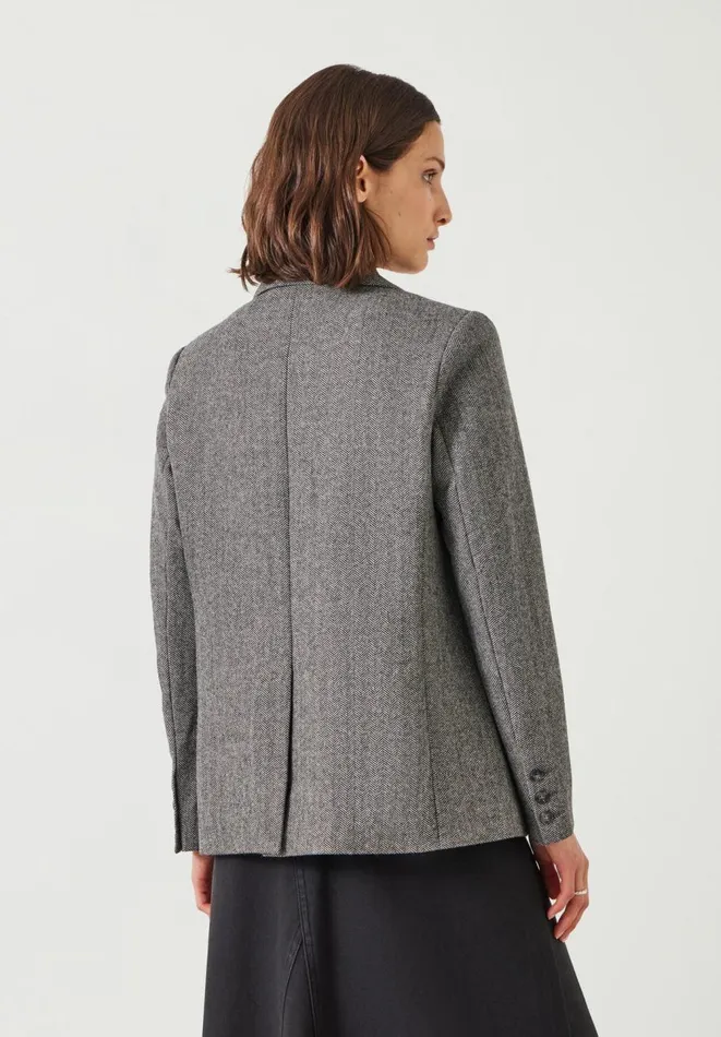 Hush Jackets and Coats Women Maeve Relaxed Wool Blend Herringbone Blazer Black Hush Jackets and Coats Women Maeve Relaxed Wool Blend Herringbone Blazer Black
