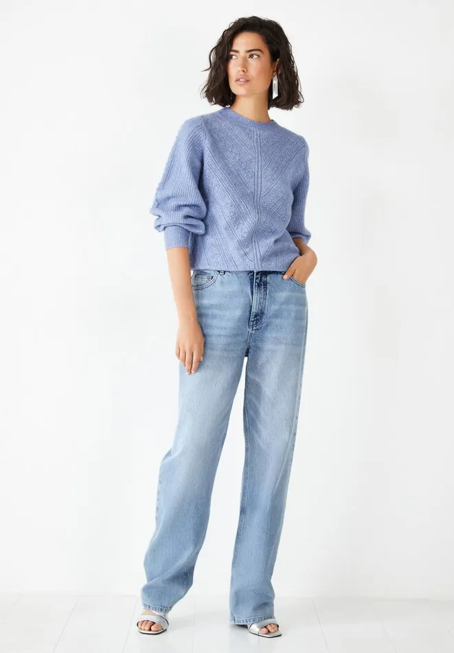 Hush Jeans Women Remy Straight Slouchy Jeans Authentic Light Wash