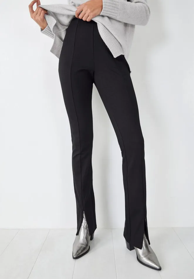 Hush Joggers and Leggings Women Adriana Zip Flare Jersey Trousers Black