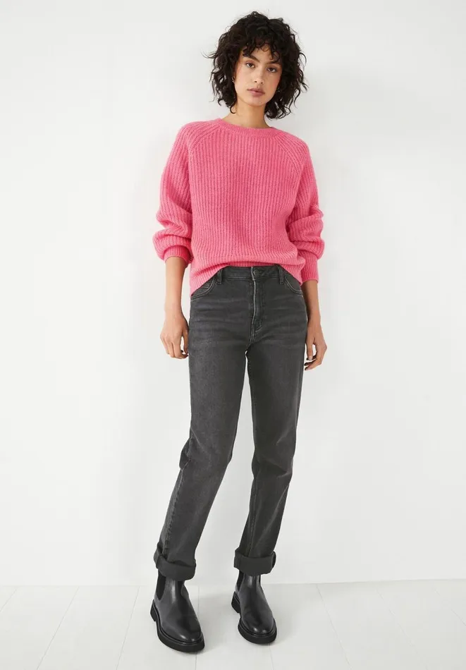 Hush Jumpers and Cardigans Women Alma Fluffy Raglan Crew Wool Blend Jumper Rich Pink