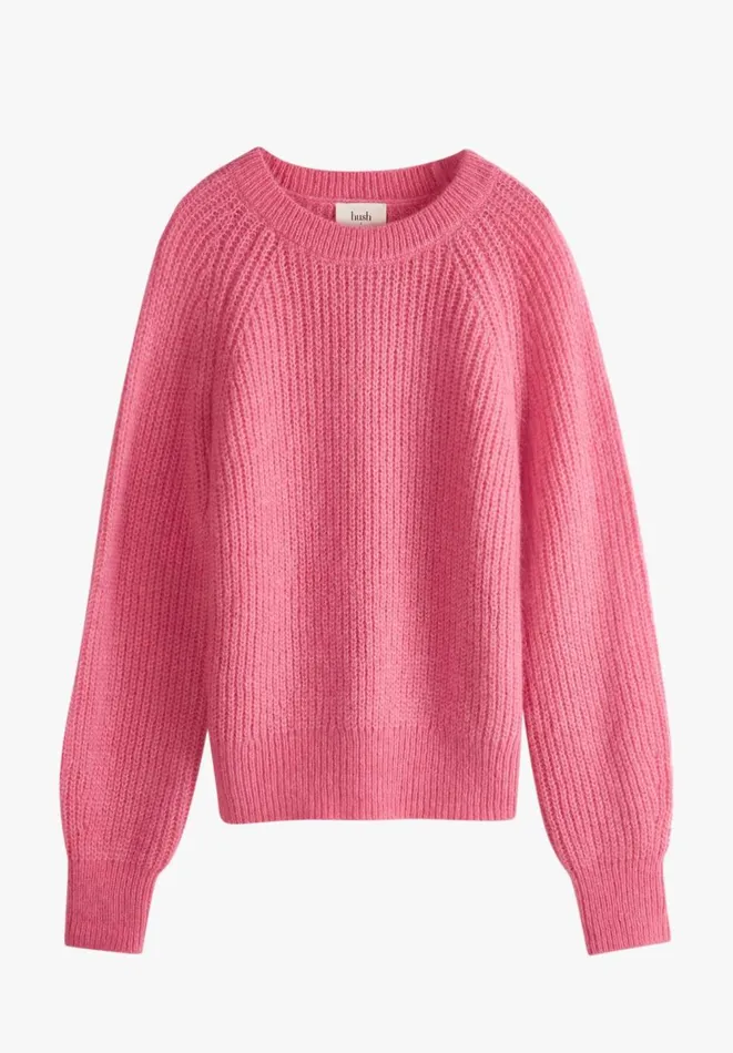 Hush Jumpers and Cardigans Women Alma Fluffy Raglan Crew Wool Blend Jumper Rich Pink Hush Jumpers and Cardigans Women Alma Fluffy Raglan Crew Wool Blend Jumper Rich Pink